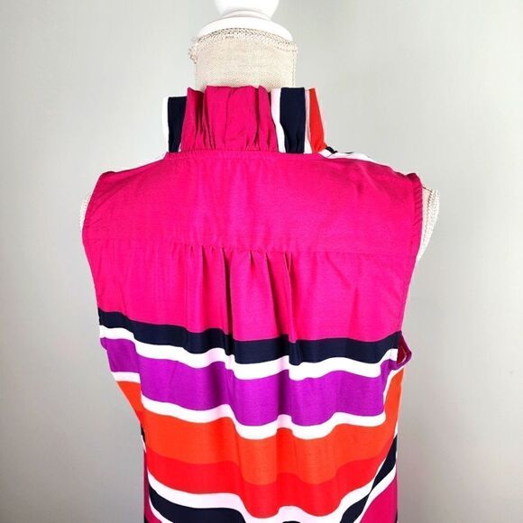 SOUTHERN FROCK WOMEN'S SHIFT SLEEVELESS RUFFLE NECKLINE DRESS SIZE LARGE - Picture 6 of 8